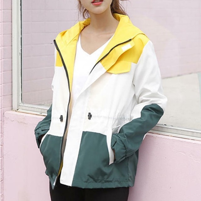 カラフル パーカー チャック 長袖 ポケット付き 帽子 Choco Chaco