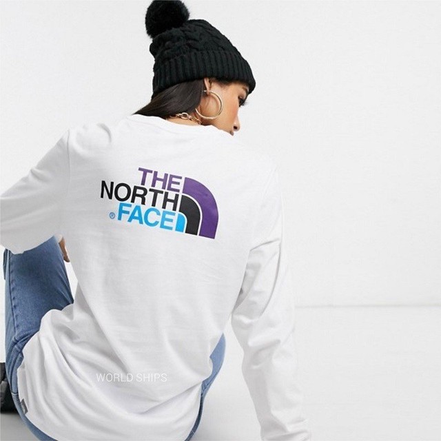 ノースフェイス ロンt メンズ レディース The North Face 春夏新作 バックプリント ロゴ 長袖tシャツ Hb 232 World Ships