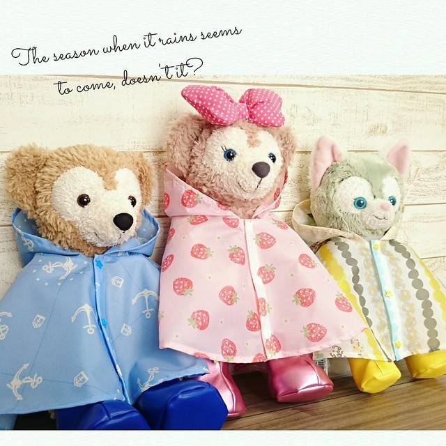 シェリーメイ レインポンチョ 雨の日にぴったり イチゴ柄 フード付き Chouchoushop