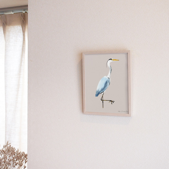 鳥 アオサギ イラスト Muto Fumiaki Artwork