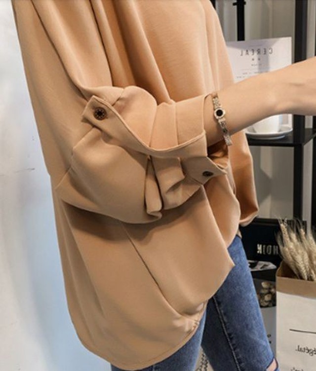 春新作大きいサイズ レディース トップス 長袖 春 レディース シャツ ブラウス レディース 長袖カットソー シンプル Jm4149 ワンピの里