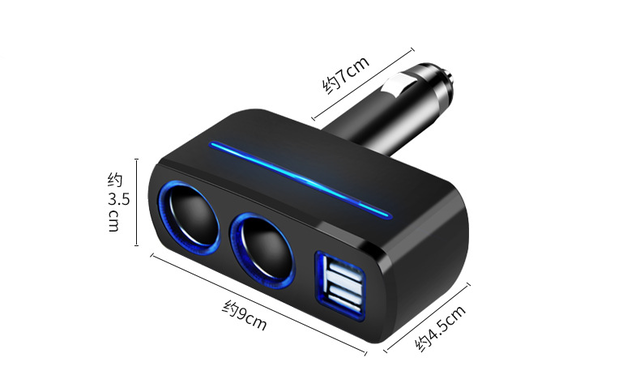 カーチャージャー シガーソケット2口 Usb2口 Villpon