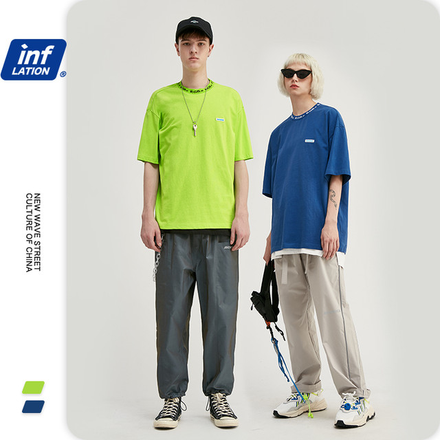 Inflationコットン100 Tシャツ半袖ルーズoネックメンズtシャツストリートcキャラクターメンズtシャツ1071s ショート ハーフスリーブ インフレ公式ストア Efect