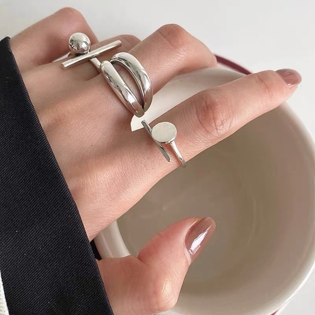 circle silver ring 3peace