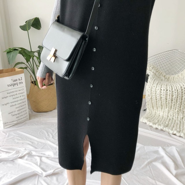 ベストワンピース レディース 重ね着 ニットワンピース ノースリーブワンピース 前ボタン付き レディース 韓国ファッション 直輸入通販 セクシー ワンピース クールカジュアル 全品送料無料 Ukky Franky