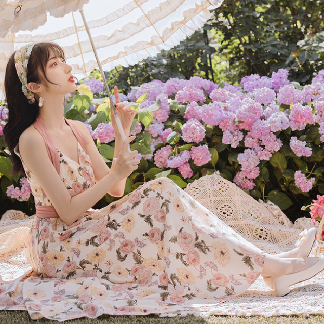 ワンピース ロング丈 ノースリーブ ドレスワンピース キャミワンピ 花柄 清楚 二次会 デート お出かけ Mh2130 Valentina210