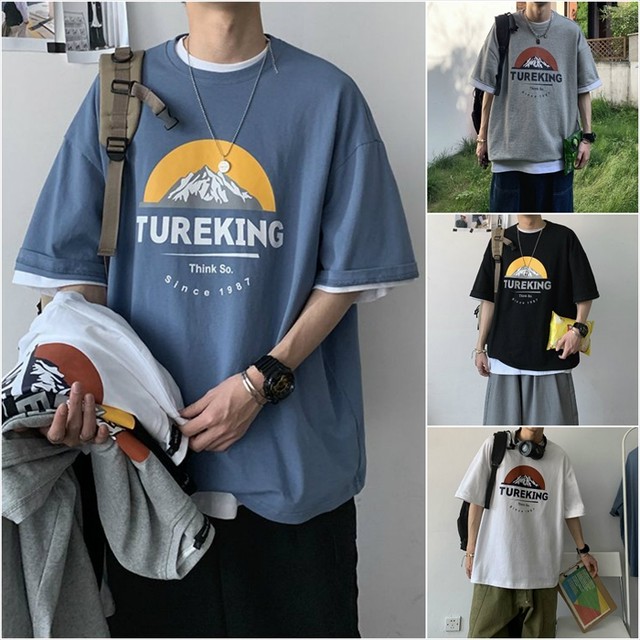 英字ロゴ 半袖 Tシャツ オーバーサイズ フロントプリント Bigシルエット プルオーバー カットソー クール Never 韓国 M L Xl ストリート ユニセックス メンズ おしゃれ カジュアル 取寄 発送目安14 21日営業日 Laff Store For Men ショップ情報 配送