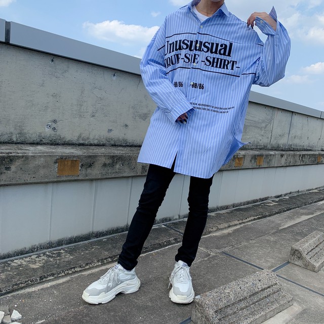 即納 韓国ファッション Unusual ストライプシャツ 韓国ファッション セレクトショップ One Will