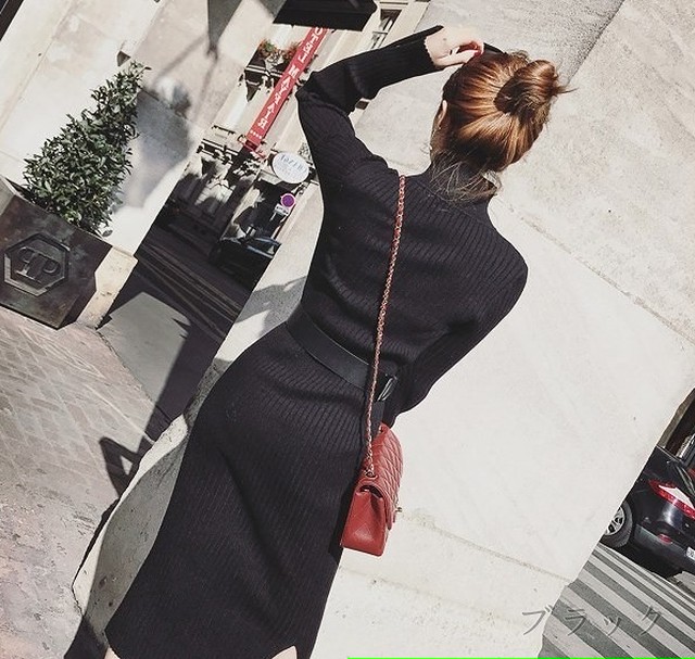 秋冬ワンピ ニットワンピース タイト 秋色 ニット レディース エレガント カジュアル スタイル良く見え ウエストベルト スカート サイドスリット セクシー 大人可愛い トレンド 人気 Ys Ysstyle