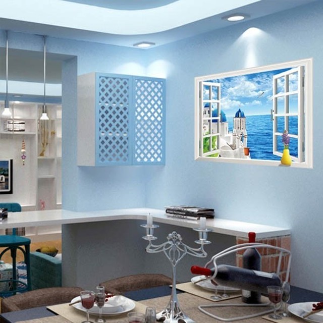 ウォールステッカー サントリーニ島 教会 海 インテリア 壁デコ 北欧風 Diy 剥がせる Peachyshop