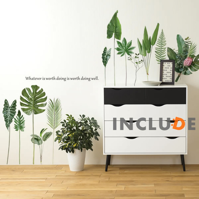 ウォールステッカー トロピカルプランツ リーフ 里芋 アロカシア オドラ オーガスタ クワズイモ カラーリーフ ボタニカル 大きい葉っぱ トトロの傘 Kabe Kawaii