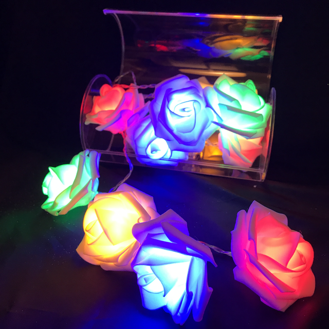 バラ 薔薇 ローズ ガーランド レインボー Led イルミネーション ライト Kei お花とライトのお店屋さん