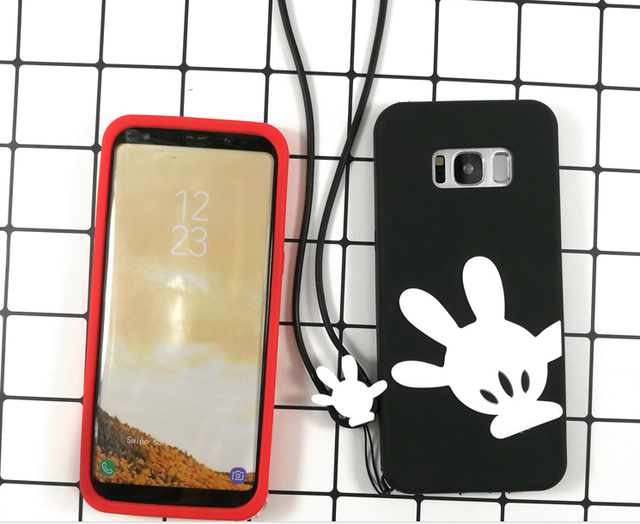 ｶﾜ ｲｲ ミッキ Galaxy S9 S9plus S8 S8plus S7 S7edge S6 S6edge ケース ディズニー Disney ストラップ付き 立体デコ 女の子 男の子 ペア用 大人気 Girlshares