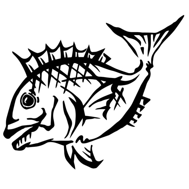 カッティングシート ステッカー 鯛 タイ 魚 釣り 漁 車外アクセサリー 手書き Htd