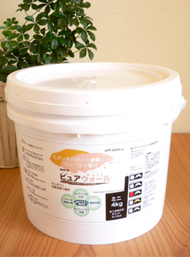 室内用塗り壁材 健康塗り壁ピュアウォール ケルザイム ミニ 4kg入り シロクマ喜ぶリフォーム店qooqii クーキー