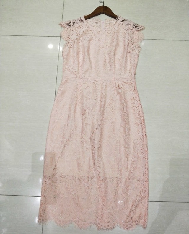 セクシー レース タイト パーティーシーン ワンピース ドレス 背面ファスナー 裾レース A10 La Vie En Rose