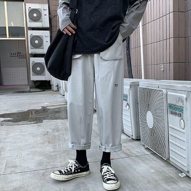 ワイドパンツ カジュアルパンツ ロールアップ ゆったり きれいめ オーバーサイズ ストリート ブラック グレー ワークパンツ ラフスタイル 春 秋 冬 10代 代 30代 取寄 発送目安14 21日営業日 Laff Store For Men ショップ情報 配送スケジュールを必ずご確認