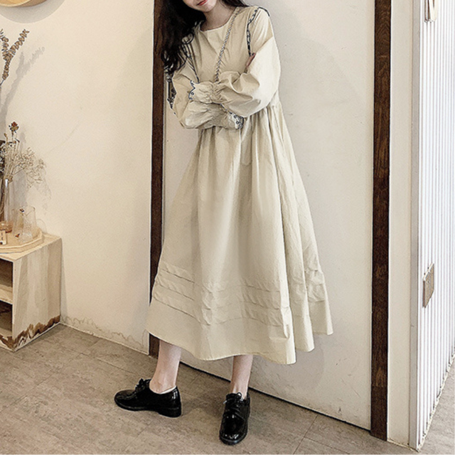 〈カフェシリーズ〉ミルクが似合うステッチワンピース