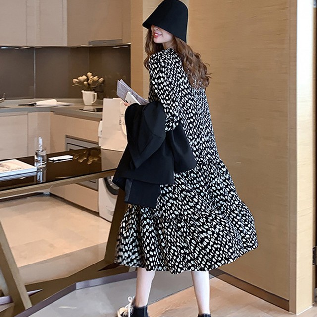 大人 ワンピース 春秋 ワンピース レディースワンピ ワンピース ドット柄 シフォンワンピース レディース ロングワンピース 長袖 フレアワンピース ネット通販 購入 激安 10代 代 30代 40代 春 夏 秋 冬 Roprot ロプロット ファッション レディースアパレル販売