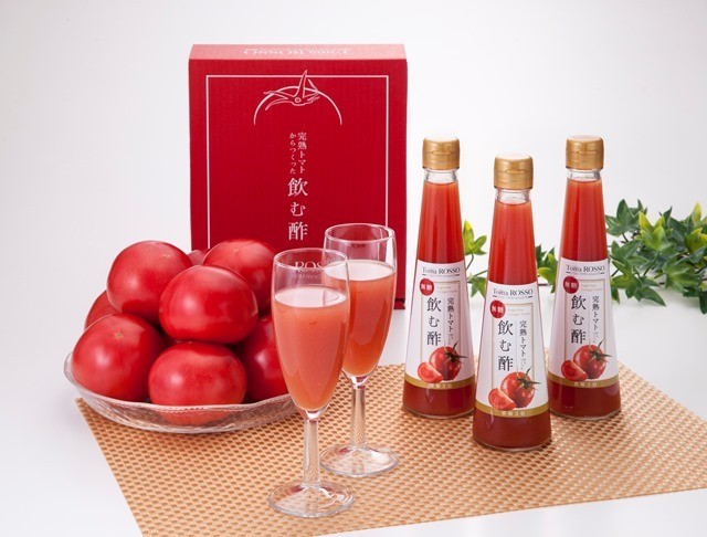 Toma Rosso 完熟トマトからつくった飲む酢 3本セット Toma Rosso Togo Farm