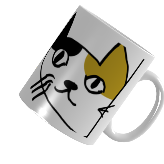 猫庭三毛マグカップ【きなこ】
