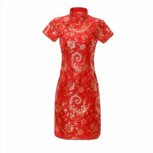 チャイナドレス風 ワンピース チャイナドレス ワンピース チャイナ風服 中華服 スタンドネック 半袖 膝丈 S M L 3l 普段着 パーティー 女 Basecamp49