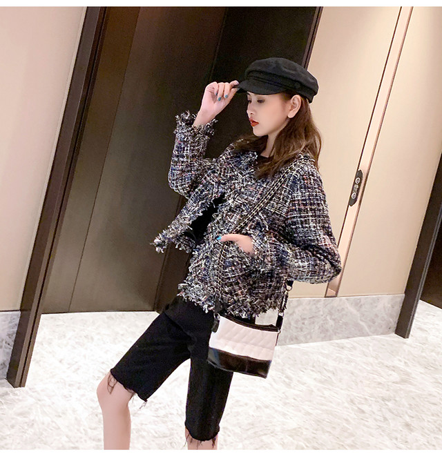 カーディガン ラウンドネック フリンジ ウール ジャケット アウター 短い丈 長袖 ツイード 上品 カジュアル 大人可愛い オシャレ レディース 秋冬 ウッディーベース1号店