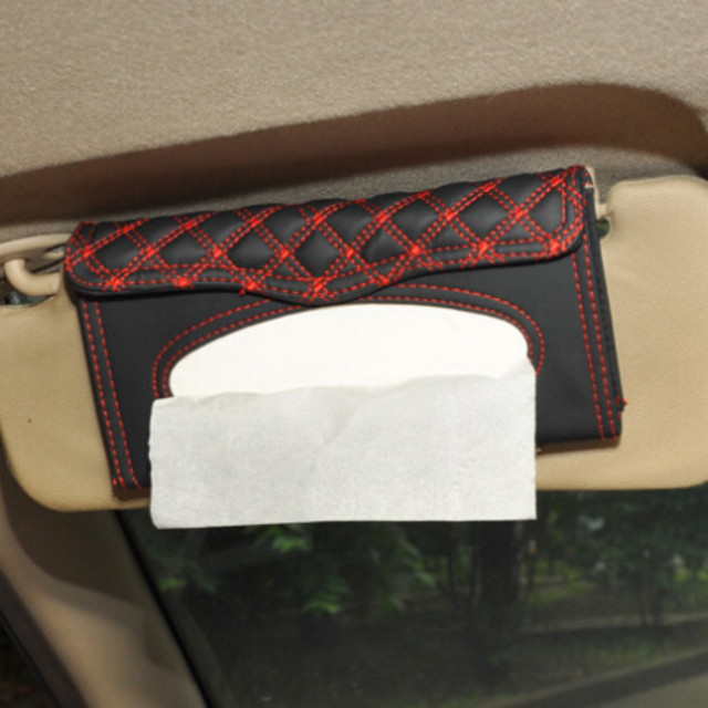 ティッシュ ホルダー 車内 車用品 カー用品 収納 フック サンバイザー レザー Car Life Shop