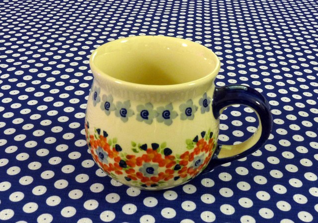 Boleslawiec ボレスワヴィエツ ポーランド食器 ー マグカップ 大 花柄 舶来吟撰 ドイツ ポーランド を中心にヨーロッパの素敵な出会いを貴方に