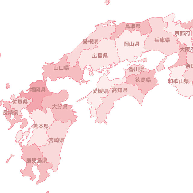 日本地図 色分け地図 画像データ3500px 地図素材ならmap Data Store 地図データ 白地図の販売