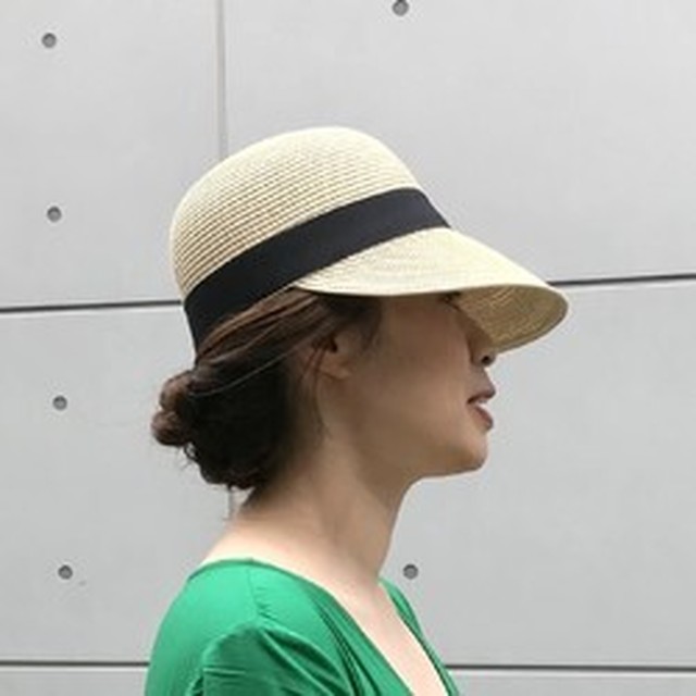 ころんと可愛い 丸型のストローハット 麦わらキャップ ベージュ Keep My Closet