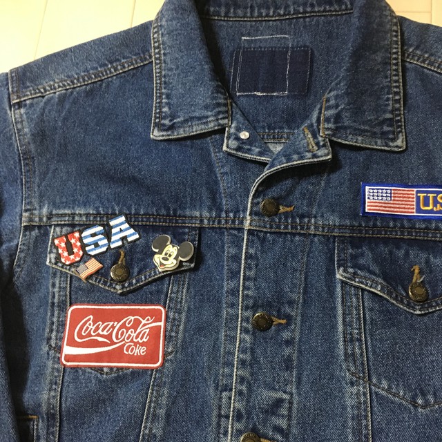 リメイクgジャン ミッキー ミニー ワッペン バッジ American Mart