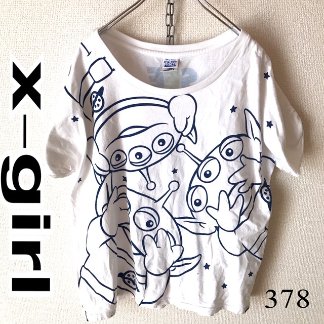 X Girl トイストーリー Tシャツ エイリアン リトルグリーンメン ディズニー 黄色い古着屋