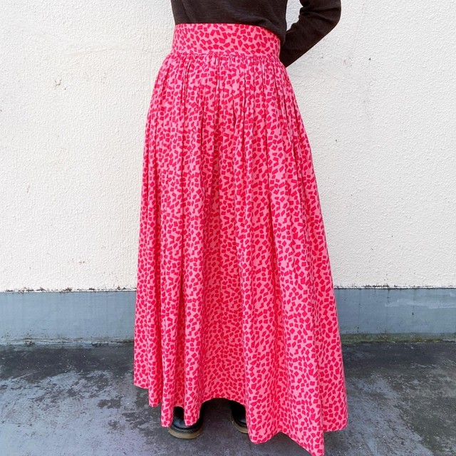 Ray Beams スクエアプリント ギャザーマキシスカート Dondondown Koenji Ladies