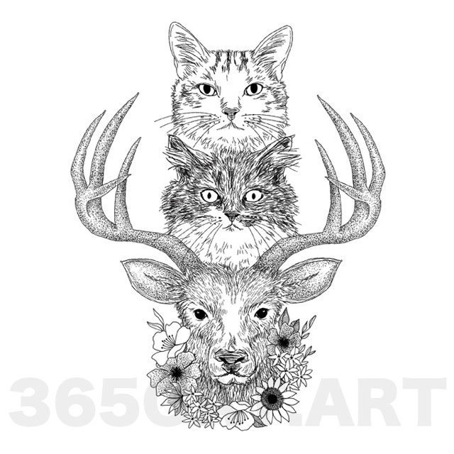 タトゥーシール 猫の絵 イラスト猫雑貨 Dear Cats Cat Tattoo 猫雑貨 グッズ通販 猫や動物イラスト 似顔絵作成 365cat Art