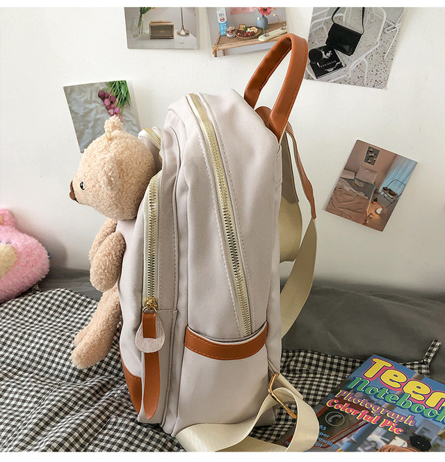 リュック ミニリュック バッグパック クマ 黒 ブラック イエロー レッド ホワイト シンプル おしゃれ カジュアル 大人可愛い 韓国 韓国ファッション オルチャン オルチャンファッション P1232 Korean Select 韓国ファッション オルチャンファッション