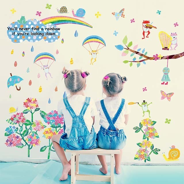 メール便送料無料 ウォールステッカー 飾り 花 雲の向こうはいつも青空 室内 紫陽花 あじさい アジサイ 梅雨 観葉植物 飾り付け 玄関 かわいい おしゃれ マジックスクウェア ウォールステッカー 飾り かわいい ウォールステッカーのスクウェア