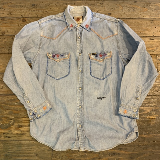 Nasngwam Flower Denim Shirts Lee 刺繍シャツ リメイク Penney S ペニーズ