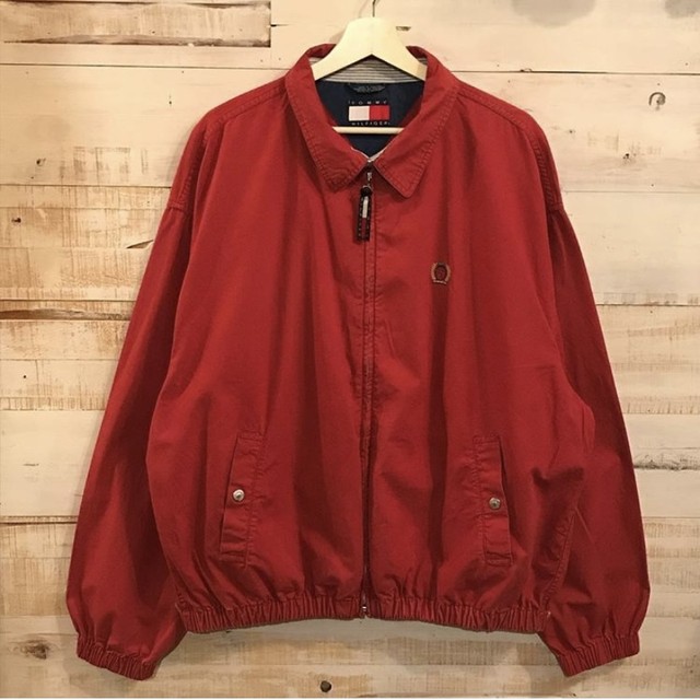 90s Tommy Hilfiger コットンジャケット スウィングトップ Xl レッド トミーヒルフィガー 90年代 Used Clothing Creep 古着屋 藤沢 湘南 江ノ島 江の島 鎌倉