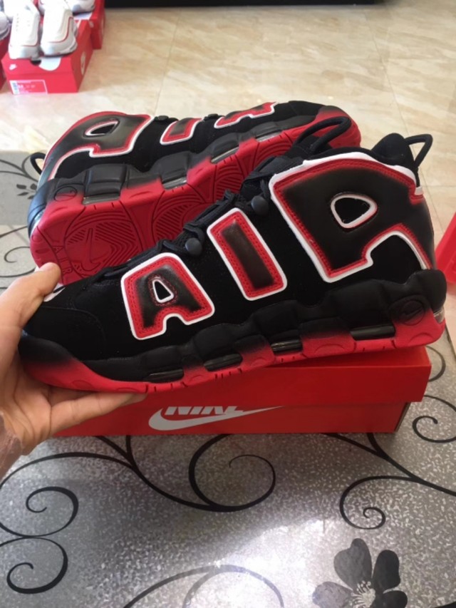 中古品 Nike Air More Uptempo ナイキ モアテン 黒 赤 Love Fashion Shop