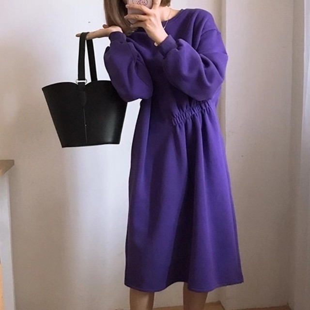 ジャージ素材ワンピース アシンメトリー リラックス ウエストギャザー ハイウエスト カジュアル ガーリー 大人可愛い Choco Chaco ジャージ素材ワンピース アシンメトリー リラックス ウエストギャザー ハイウエスト カジュアル ガーリー 大人可愛い Choco Chaco