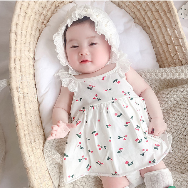 ロンパース ノースリーブ ワンピース チェリー さくらんぼ レース 白 夏 かわいい 百日 お食い初め 新生児 子供 キッズ ベビー服 赤ちゃん 女の子 Mo768 Berceau Select Shop ベルソー セレクトショップ キッズ 親子ペアetc