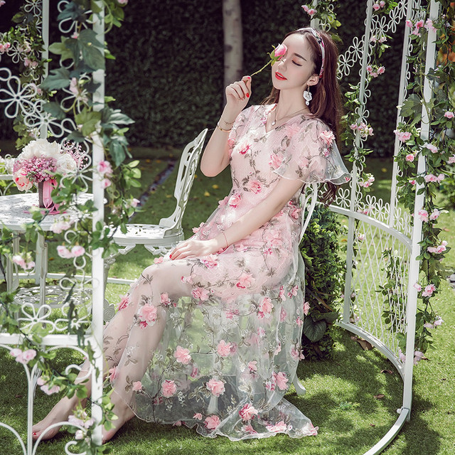 3d お花 花柄 フラワー シースルー チュール オーガンジー ワンピース お花ワンピース Popsite3 Cute レディース かわいい 可愛い ガーリー フェミニン 甘め アパレル服 アクセサリーなど