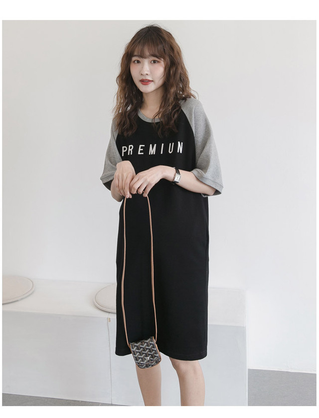 マタニティ ワンピース 膝丈 ラウンドネック ロングtシャツワンピース マタニティーワンピース専門店 Ninpuku