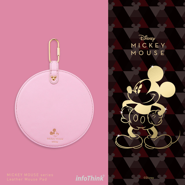 Infothink マウスパッド Mouse Pad レザー Leather ディズニー Disney ミッキーマウス Mickey Mouse ピンク Pink Imousepad Mkl Pink E Qualia イークオリア