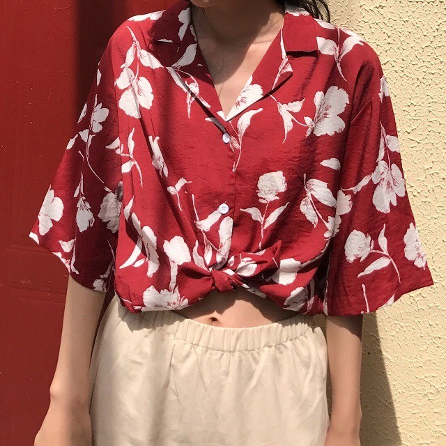 夏服 花柄 トップス アロハシャツ 半袖 リゾートファッション ハワイアン テーラード レディース A0192 Aeka Clothet