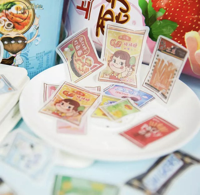 R238gm 海外 お菓子 ドリンクシリーズフレークシール40枚 ステッカー Honey Bee ハニービー