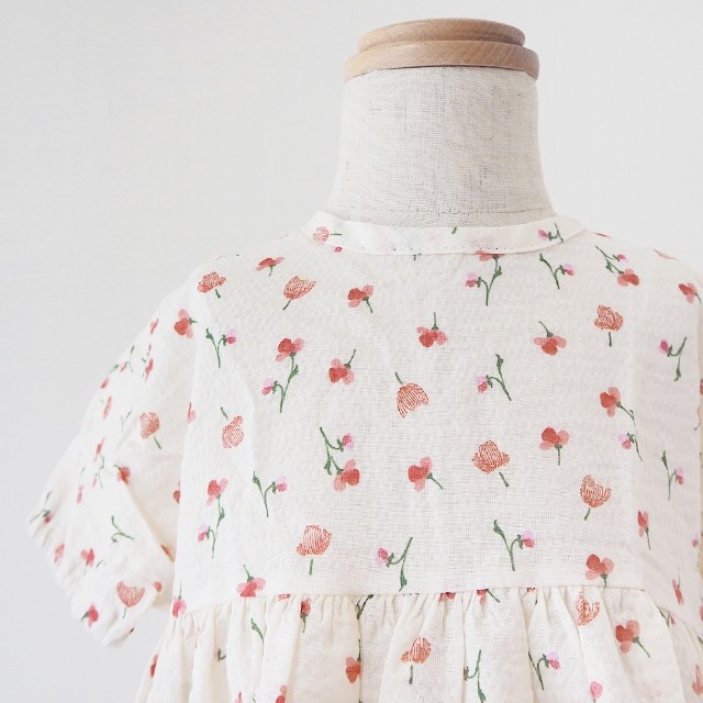 水彩花柄ワンピース 185 1501 花柄子供服 Igc