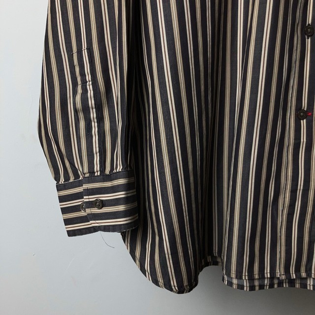 5000円コーデセット マルチストライプシャツ Dockers黒ワイドチノパン Thrift Tokyo Tarock