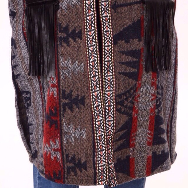 オルテガ柄ニットロングカーディガン Youkeys